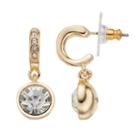 Napier Simulated Crystal Hoop Drop Earrings, Women's, Gold