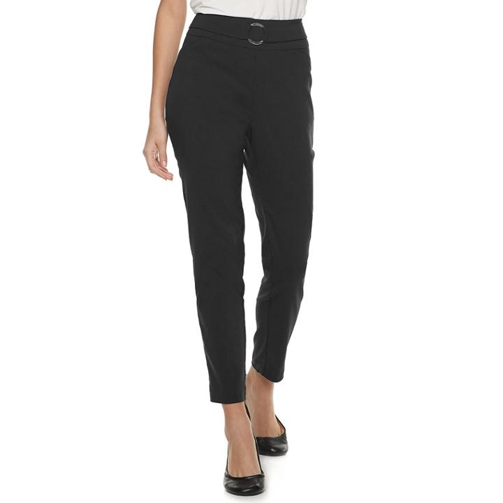 Women's Studio 253 Belted Millennium Ankle Pants, Size: Medium, Blue (navy)