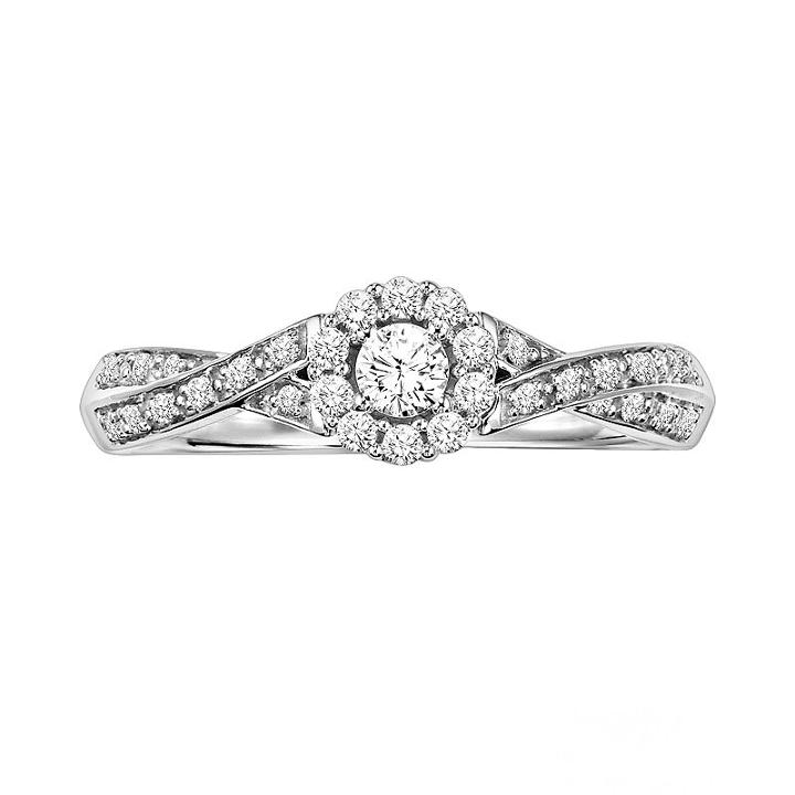Simply Vera Vera Wang Diamond Crisscross Engagement Ring In 14k White Gold (1/4 Ct. T.w.), Women's, Size: 7