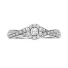 Simply Vera Vera Wang Diamond Crisscross Engagement Ring In 14k White Gold (1/4 Ct. T.w.), Women's, Size: 7