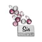 Blue La Rue Silver-plated Sis & Crystal Charm Set - Made With Swarovski Crystals, Women's, Ovrfl Oth