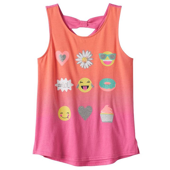 Girls 7-16 So&reg; Bow Back Printed Tank Top, Girl's, Size: 7-8, Brt Purple
