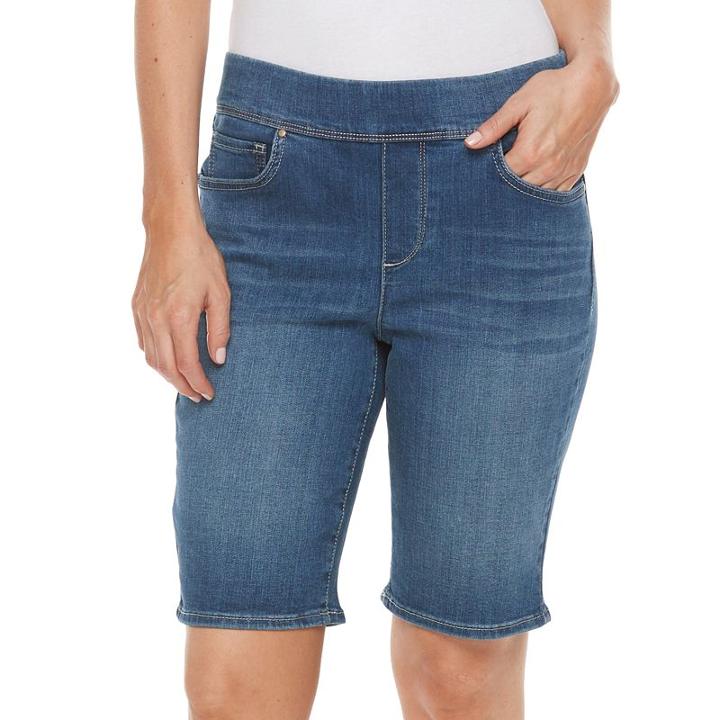 Women's Croft & Barrow&reg; Pull-on Bermuda Shorts, Size: 6, Med Blue