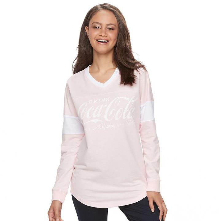 Juniors' Coca-cola Graphic Sweatshirt, Teens, Size: Xl, Pink