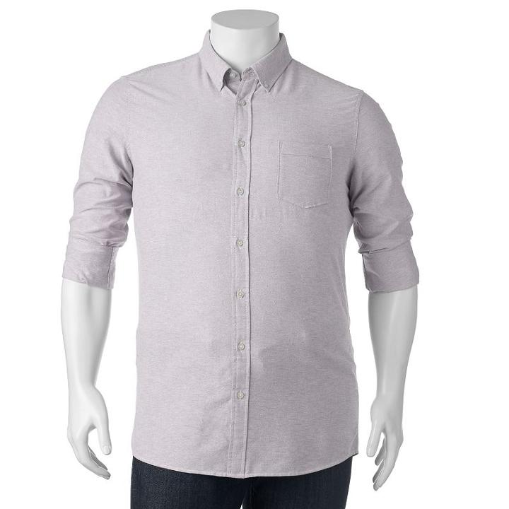 Big & Tall Sonoma Goods For Life&reg; Classic-fit Oxford Button-down Shirt, Men's, Size: 4xlt, Med Grey