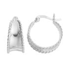 Primrose Sterling Silver Rope Hoop Earrings, Women's, Grey