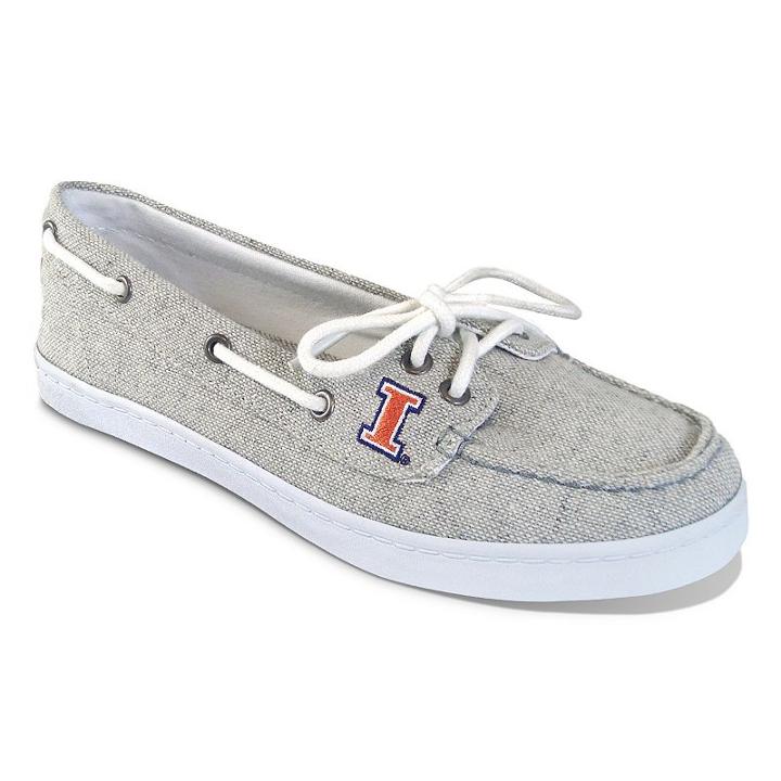Women's Campus Cruzerz Illinois Fighting Illini Kauai Boat Shoes, Size: 6, Grey