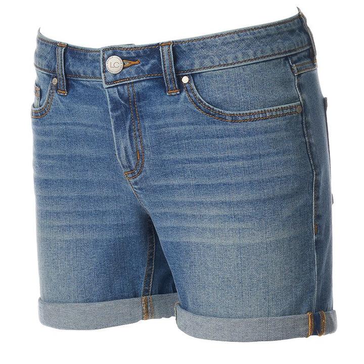 Women's Lc Lauren Conrad Cuffed Jean Shorts, Size: 2, Med Blue