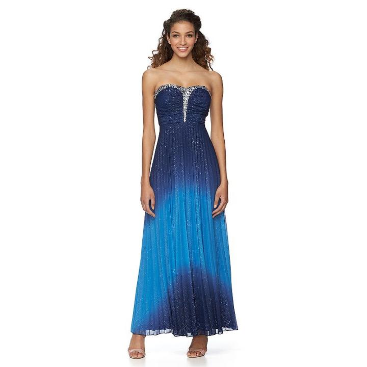 Juniors' Speechless Pleated Evening Dress, Girl's, Size: 7, Dark Blue