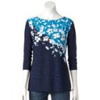 Women's Croft & Barrow&reg; Boatneck Jacquard Top, Size: Xl, Turquoise/blue (turq/aqua)