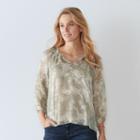 Women's Sonoma Goods For Life&trade; Crinkle Popover Top, Size: Xl, Green