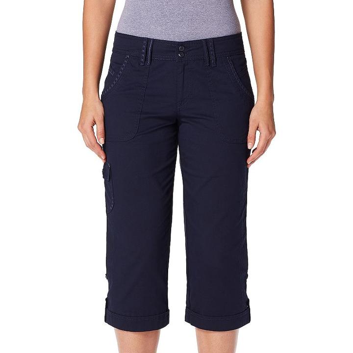 Women's Gloria Vanderbilt Mae Cargo Capris, Size: 2, Blue