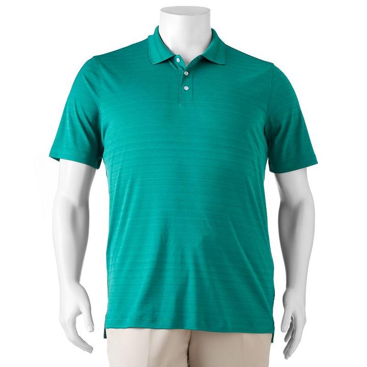 Big & Tall Croft & Barrow&reg; Cool & Dry Space Dye Polo, Men's, Size: L Tall, Turquoise/blue (turq/aqua)