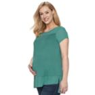 Maternity A:glow Georgette Trim Tee, Women's, Size: Xl-mat, Med Green