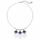 Chaps Blue Square Chandelier Fringe Necklace, Women's, Navy