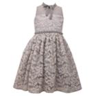Girls 7-16 Bonnie Jean Lace Illusion Dress, Size: 14, Grey