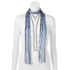 Mudd&reg; Zigzag Skinny Scarf & Simulated Howlite Lariat Necklace Set, Women's, Dark Blue