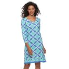 Women's Caribbean Joe Polynesian Dress, Size: Large, Blue Other