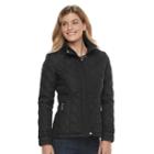Women's Weathercast Quilted Button-tab Jacket, Size: Xl, Black