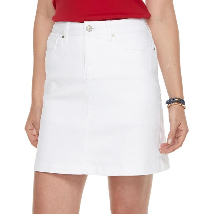 Women's Croft & Barrow&reg; Jean Skort, Size: 18, White