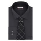 Men's Van Heusen Slim-fit Flex Collar Dress Shirt & Tie, Size: 20 36/7b, Grey Other