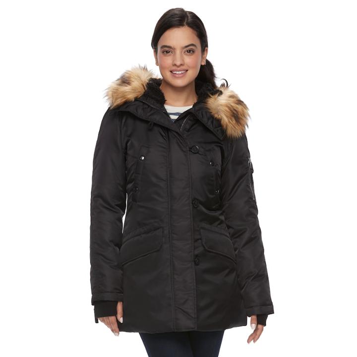 Women's S13 Iceberg Down-fill Faux-fur Trim Parka, Size: Medium, Oxford