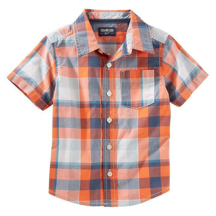 Boys 4-8 Oshkosh B'gosh&reg; Buffalo Check Short-sleeved Button-front Shirt, Boy's, Size: 5, Ovrfl Oth