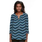 Women's Dana Buchman High-low Crepe Top, Size: Xs, Med Blue