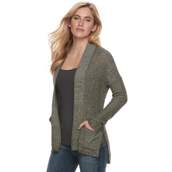Women's Sonoma Goods For Life&trade; High-low Cardigan Sweater, Size: Xs, Green