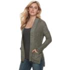 Women's Sonoma Goods For Life&trade; High-low Cardigan Sweater, Size: Xs, Green