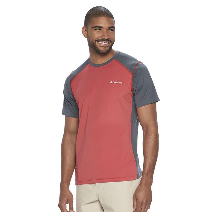 Men's Columbia Tryon Creek Classic-fit Colorblock Omni-wick Tee, Size: Large, Light Pink