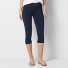 Women's Sonoma Goods For Life&trade; Wide Waist Capri Leggings, Size: Medium, Dark Blue