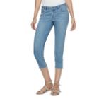 Petite Jennifer Lopez Raw-edge Capri Jeans, Women's, Size: 12 Petite, Blue Other