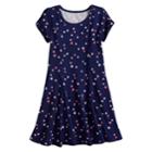 Girls 4-10 Jumping Beans&reg; Twist Cold Shoulder Sleeve Skater Dress, Size: 4, Blue (navy)