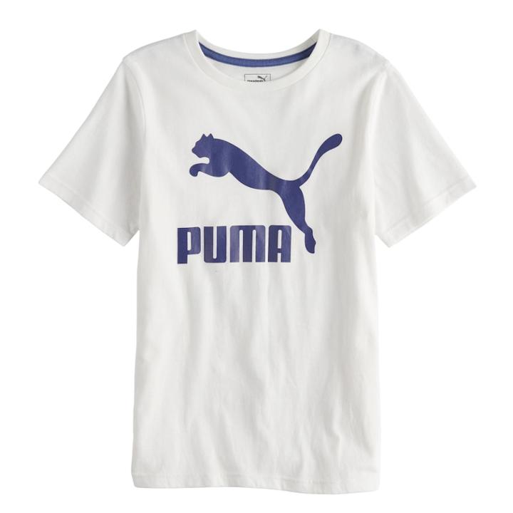 Boys 8-20 Puma Big Logo Tee, Size: Medium, White