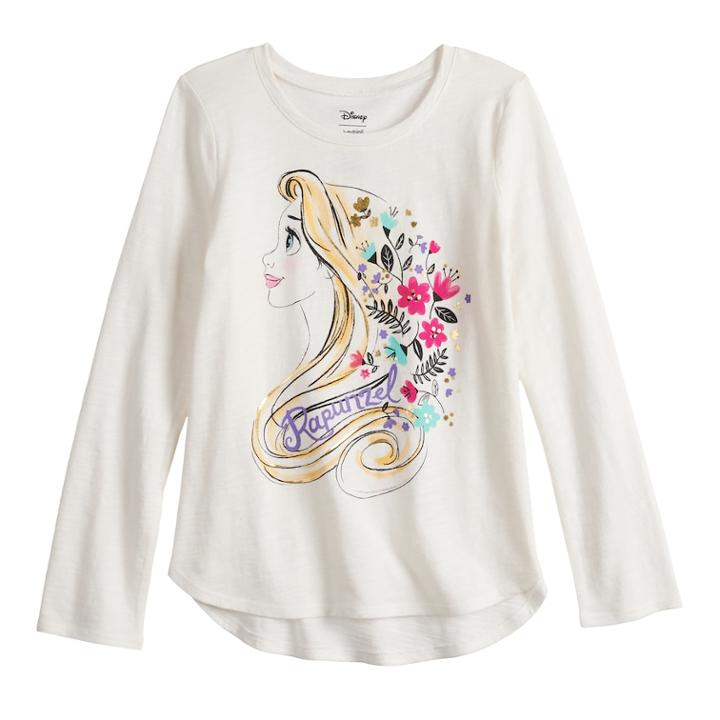 Disney's Rapunzel Girls 4-12 Foiled Graphic Long-sleeve Tee By Jumping Beans®, Size: 6, Natural
