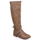 Journee Collection Vienna Women's Tall Riding Boots, Girl's, Size: 7, Beig/green (beig/khaki)