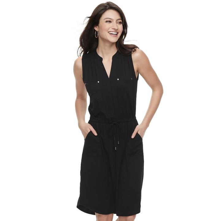 Women's Apt. 9&reg; Shirtdress, Size: Large, Black