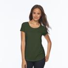 Juniors' So&reg; Short Sleeve Scoopneck Tee, Girl's, Size: Medium, Med Green