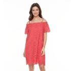 Women's Hope & Harlow Off The Shoulder Provence Eyelet Dress, Size: 12, Pink Other