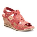 Croft & Barrow&reg; Women's Ortholite Cork-patterned Wedge Sandals, Size: 8, Med Red
