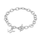 Dayna U Sterling Silver Virginia Tech Hokies Charm Toggle Bracelet, Women's, Size: 7.5, Grey