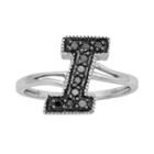 Sterling Silver 1/4-ct. T.w. Diamond Initial Ring, Women's, Size: 6