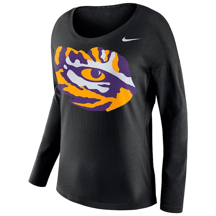 Women's Nike Lsu Tigers Tailgate Long-sleeve Top, Size: Small, Black