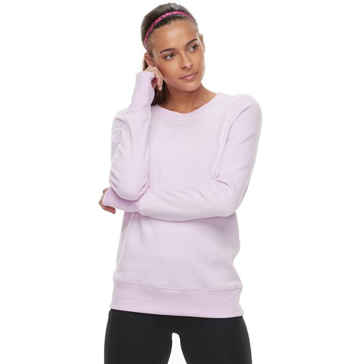 Women's Tek Gear&reg; Crewneck Thumb Hole Sweatshirt, Size: Xl, Lt Purple