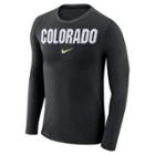 Men's Nike Colorado Buffaloes Marled Long-sleeve Dri-fit Tee, Size: Xxl, Black
