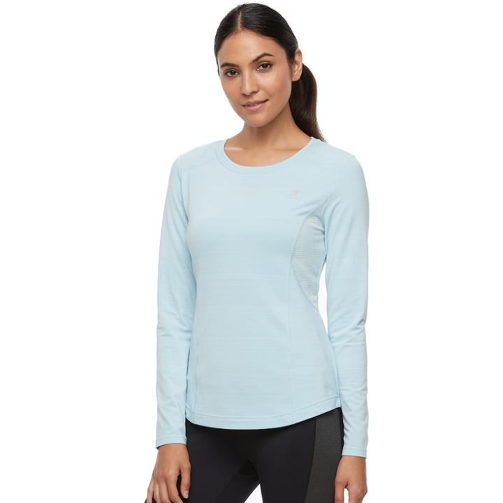 Women's Fila Sport&reg; Crewneck Long Sleeve Tee, Size: Medium, Light Blue