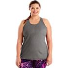 Plus Size Just My Size Racerback Tank, Women's, Size: 2xl, Dark Grey