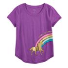 Girls 7-16 & Plus Size So&reg; Curve Hem Shiny Graphic Tee, Size: 16, Med Purple