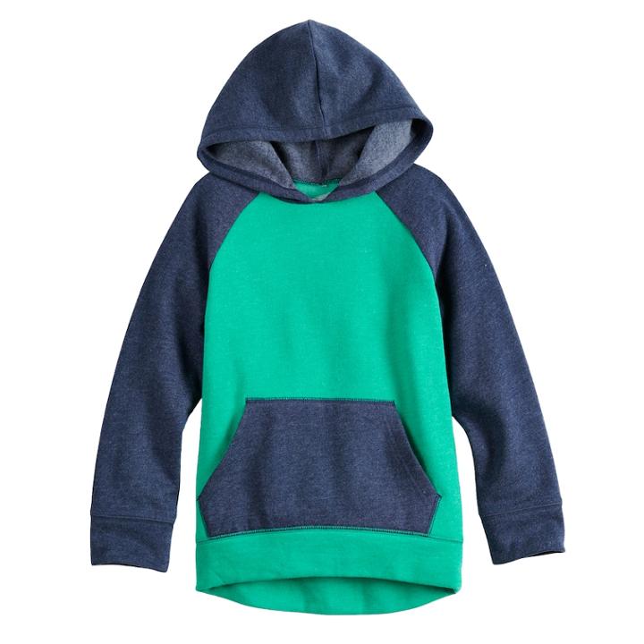Boys 4-12 Jumping Beans&reg; Raglan Softest Fleece Pullover Hoodie, Size: 7, Turquoise/blue (turq/aqua)